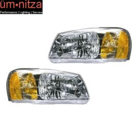 Fits 00-02 Accent RH LH Headlights Lamps