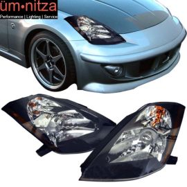 Fits 03-06 Nissan 350Z JDM Black Projector Headlights