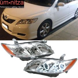Fits 07-09 Toyota Camry CCFL Halo Projector Headlights Chrome