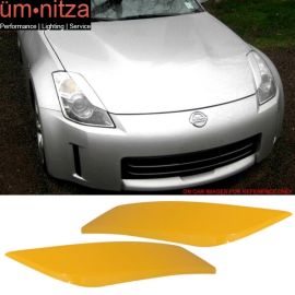 Fits 03-09 Nissan 350Z Headlight Eyelids Eyebrow Cover Painted #E33 Yellow Pearl