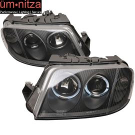 Fits 01-05 VW Passat Black Dual Halo Projector Headlights