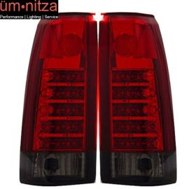 Fits 88-98 Chevy Full Size LED Tail Lights Red Smoke Lamps