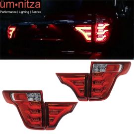 Fits 11-15 Ford Explorer Sequential LED Tail Lights Red Lens Clear Housing