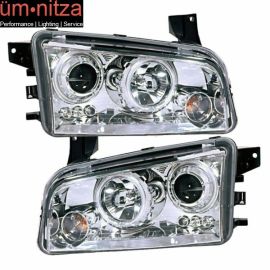 Fits 06-08 Dodge Charger CCFL Halo Projector Headlights Chrome