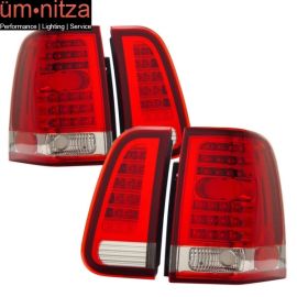 Fits 03-06 Lincoln Navigator LED Tail Lights 4 PCS Red Clear