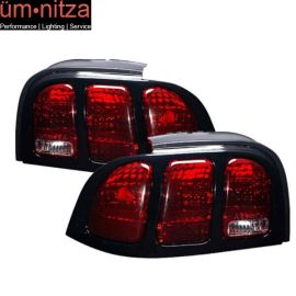 Fits 94-98 Ford Mustang Tail Lights Dark Red