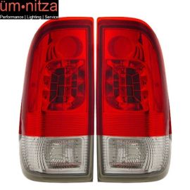 Fits 97-03 Ford F150 LED Tail Lights Lamps Red Clear Styleside LH RH 2PC