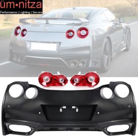 Fits 09-22 Nissan GTR R35 OE Factory Style Rear Bumper Cover + Tail Lights 2PC