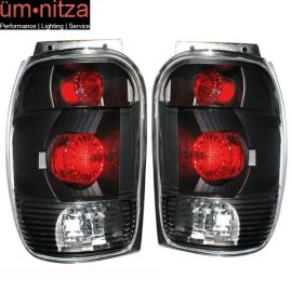 Fits 98-01 Ford Explorer Mountaineer 4Dr Tail Lights Black Rear Brake Lamps