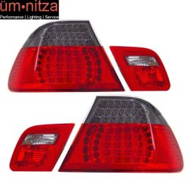 Fits 99-01 Fit BMW 3 Series E46 2Dr LED Tail Lights Red Sm 4PCS