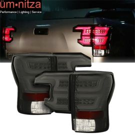 Fits 07-13 Toyota Tundra Sequential LED Tail Lights Smoke Lens Chrome Housing