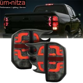 Fits 14-16 Toyota Tundra Replacement LED Tail lights Smoke Lens Chrome Housing