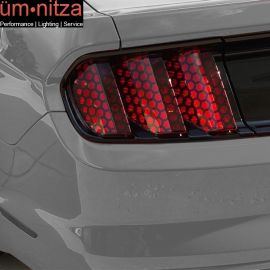 Fits 15-17 Ford Mustang Rear Tail Light Honey Comb Decal Overlay Matte Black