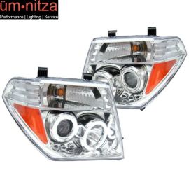 Fits 05-08 Nissan Frontier CCFL Halo LED Projector Headlights Pair