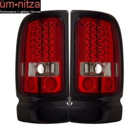 Fits 94-01 Dodge Ram Pickup LED Tail Lights Red Clear