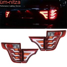 Fits 11-15 Ford Explorer Sequential LED Tail Lights Clear Lens Red Housing