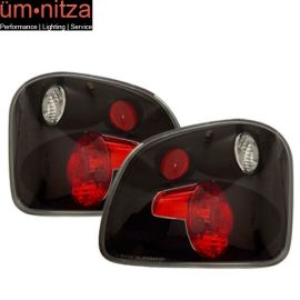 Fits 01-03 Ford F150 Flare Side Tail Lights Version 2 Black