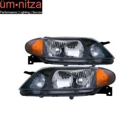 Fits 01-03 Mazda Protege SDN & Metal Coat BEZel Headlights