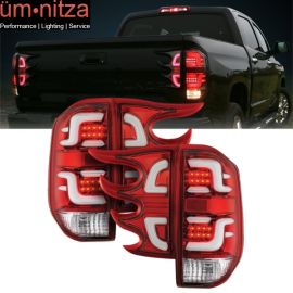Fits 14-16 Toyota Tundra Replacement LED Tail lights Clear Lens Red Housing 4PC