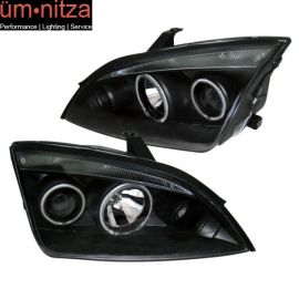 Fits 05-07 Ford Focus Zx4 4Dr Halo Projector Headlights Head Lamps Black LH RH