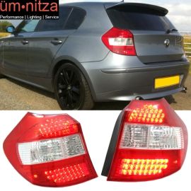 Fits 08-11 Fit BMW E87 1-Series LED Red Clear Tail Lights Lamps