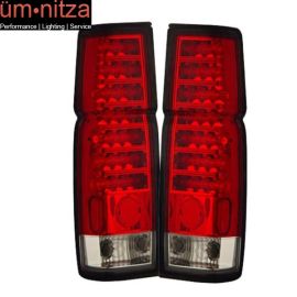 Fits 86-97 Nissan Hardbody LED Tail Lights Red Clear