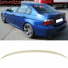Fits 06-11 Fit BMW 3-Series E90 Sedan M3 Style Unpainted ABS Trunk Spoiler Wing