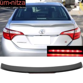 Fits 14-19 Toyota Corolla OE Style Trunk Spoiler With 3rd Brake Light LED ABS