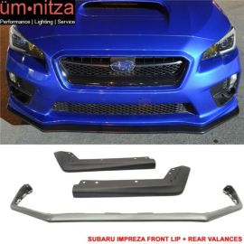 Fits 15-18 Subaru WRX STI V Limited PP Front Bumper Lip + OE Rear Valance