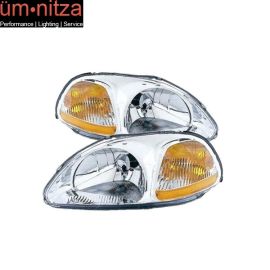 Fits 96-98 Civic RH LH Headlights Lamps