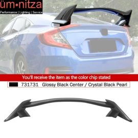 16-18 Honda Civic Sedan Type-R Painted Trunk Spoiler #731 Crystal Black Pearl