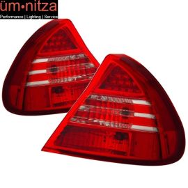 Fits 99-02 Mitsubishi Mirage LED Tail Lights Red Clear