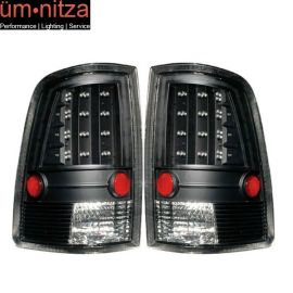 Fits 09-10 Dodge Ram 1500 2500 3500 LED Tail Lights Lamps Black Pair LH RH