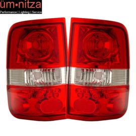 Fits 04-08 Ford F-150 Tail Lights Red Clear (LED Style)