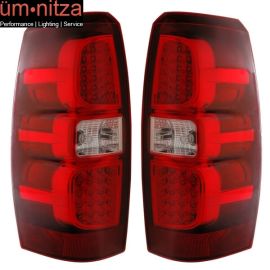 Fits 07-08 Chevy Avalanche LED Tail Lights Lamps Red Clear 2Pc Set