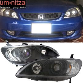 Fits 04-05 Civic 2Dr 4Dr Halo Projector Headlights