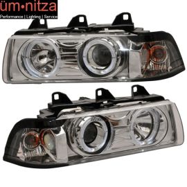 Fits 92-98 Fit BMW E36 4Dr Sedan Halo Projector Headlights Lamps