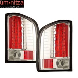 Fits 07-09 Chevy Silverado Half-Up LED Tail Lights Lamps Chrome Pair