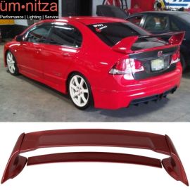 Fits 06-11 Civic Mugen Style Trunk Spoiler Painted #YR557P Habanero Red Pearl