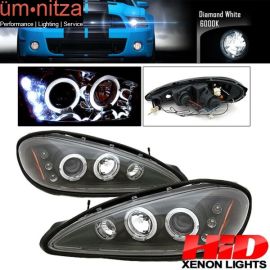 Xenon 6000K HID Fits 99-05 Pontiac Grand AM LED Halo BK Projector Headlights