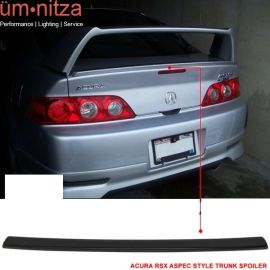 Fits 02-06 Acura RSX Unpainted Black Aspec Style Rear Trunk Spoiler Deck Lid ABS