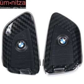 Fits Fit BMW Car Smart Remote Key Fob Shell Holder Case Cover - Carbon Fiber Look