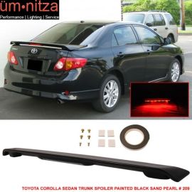 Fits 09-13 Toyota Corolla Trunk Spoiler Painted Black Sand Pearl # 209 LED Light