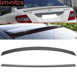 Fits 08-14 C Class W204 Sedan AMG Trunk Spoiler & OE Style Roof Wing ABS