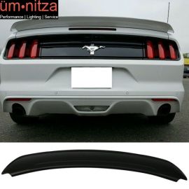 Fits 15-23 Ford Mustang Track Pack Style Rear Trunk Spoiler Wing Unpainted ABS
