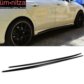 Fits 14-18 Benz CLA-Class W117 Sedan Painted Matte Black Side Skirts Cover - ABS