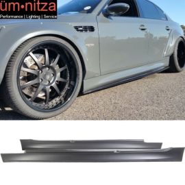 Fits 04-10 BMW E60 E61 5-Series M5 Style PP Side Skirts Panels Extension Pair