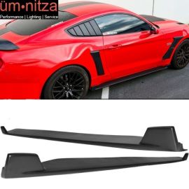 Fits 15-23 Mustang Side Skirts 2 Fin Style Rocker Panel Extension Side Skirts PP