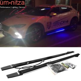 Universal 77.5 Inches 2PCS Side Skirts Lighting Step Extension Type 1 Aluminum