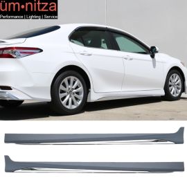 Fits 18-19 Toyota Camry LE MD Style Side Skirts With Chrome Trim